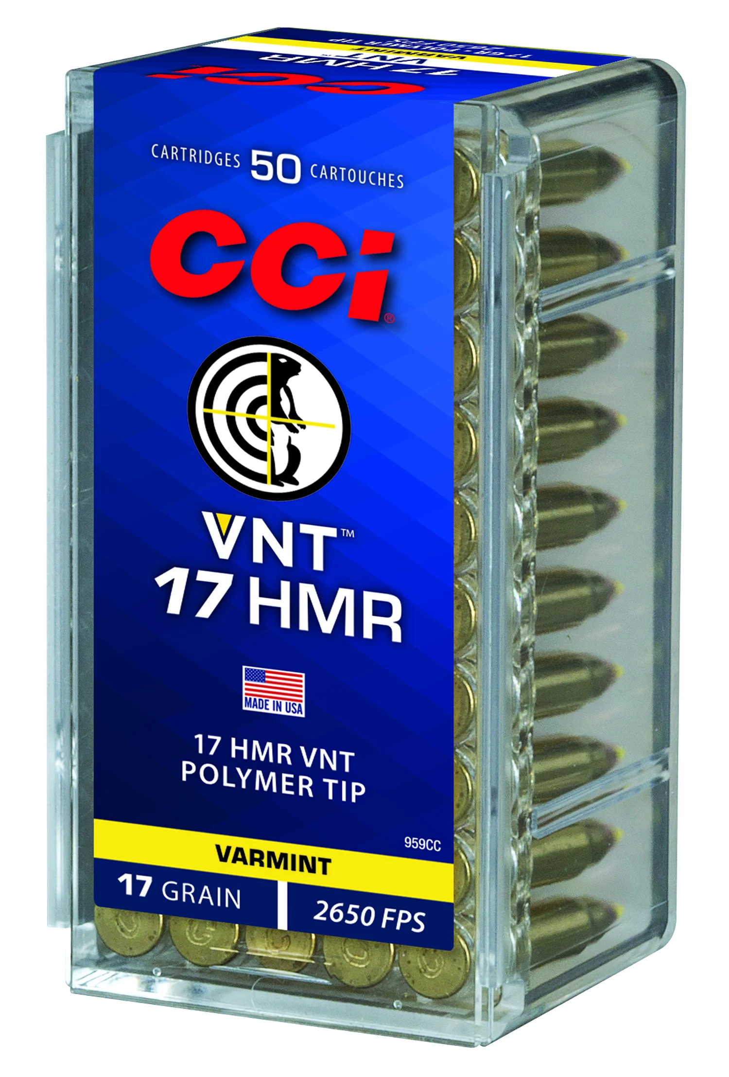 Cci .17 HMR 17gr HP Brass – 50rd