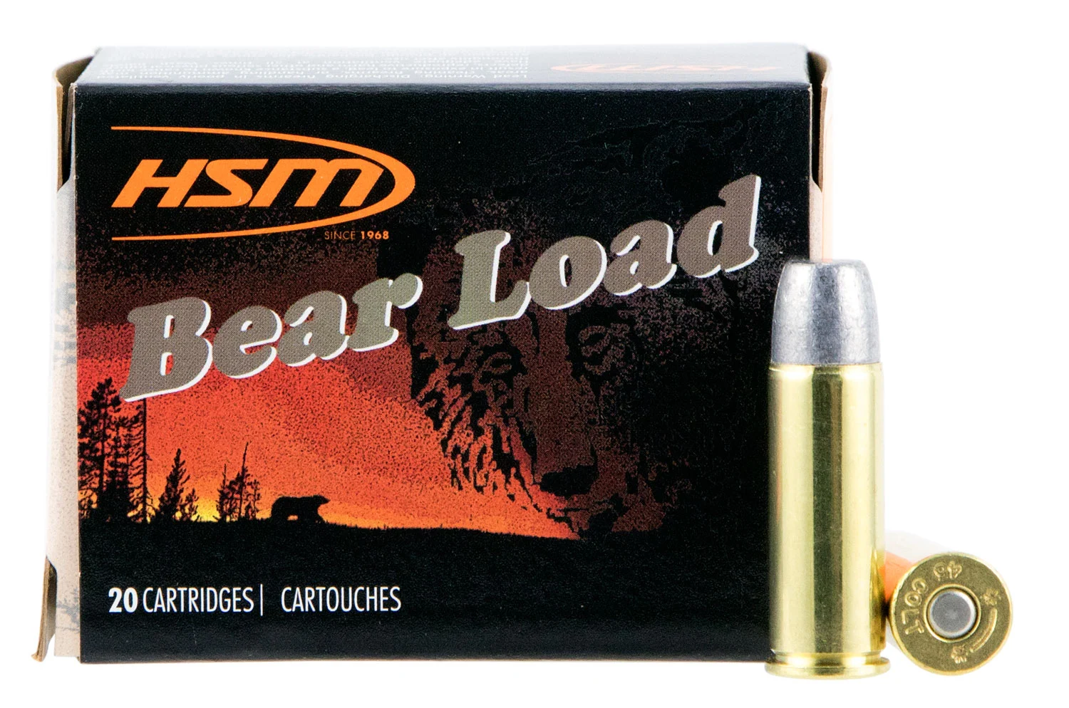 HSM 45c7n20 Bear Load 45 Colt 325 Gr Wide Flat Nose 20 Per Box/ 20 Case
