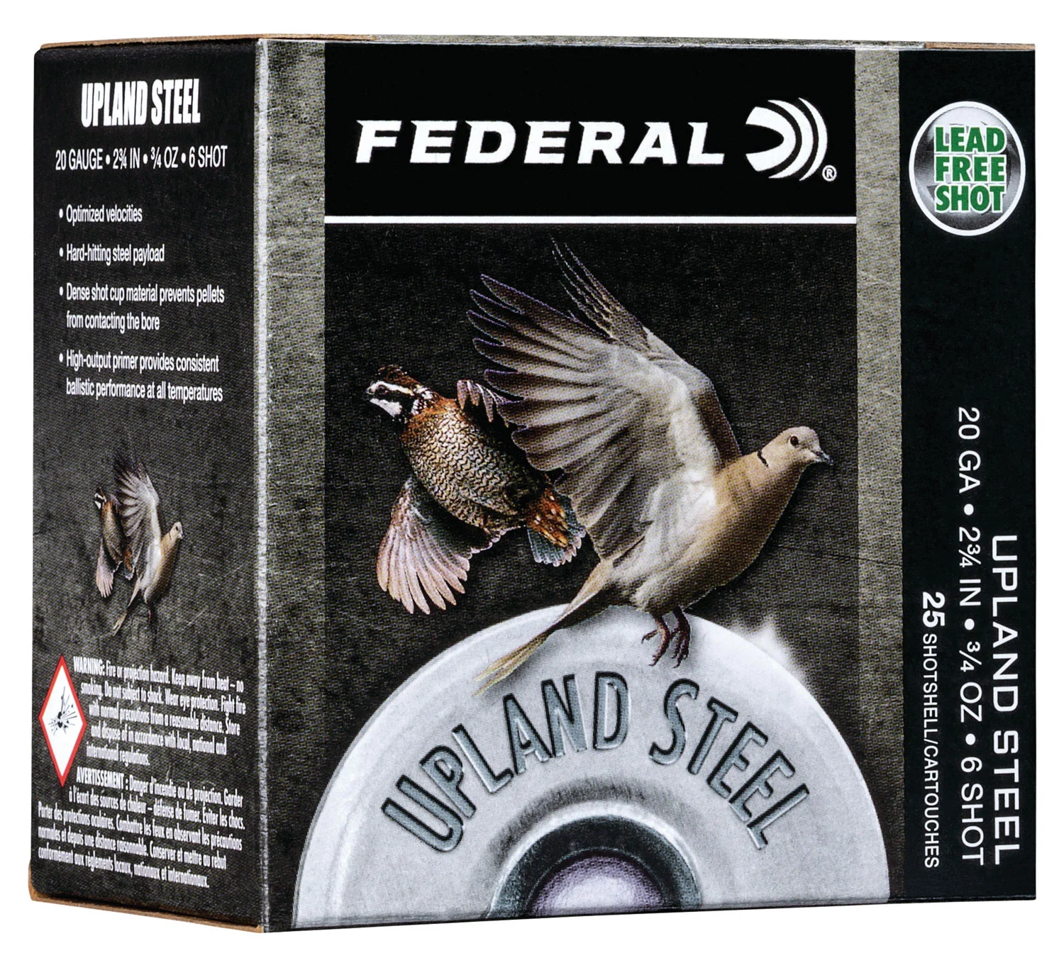 FEDERAL Ush206 Upland Field & Range 20gauge 2.75" 3/4oz 6shot 25 Per Box/10 Case