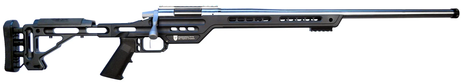MasterPiece Arms 65CMPMRRHBLKPBA PMR 6.5 Creedmoor 10+1 24" Stainless Steel Polished Black Aluminum Black V-Bedded BA Hybrid Chassis Stock Right Hand