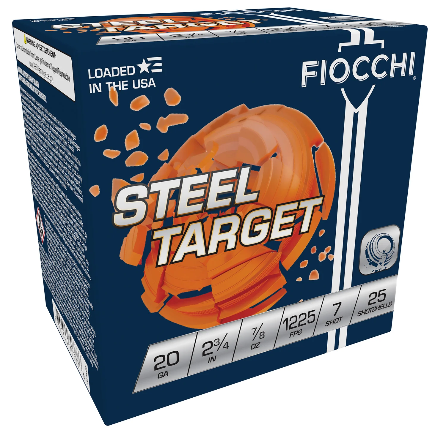 FIOCCHI 20slr7 Steel Target 20gauge 2.75" 7/8oz 7shot 25 Per Box/10 Case
