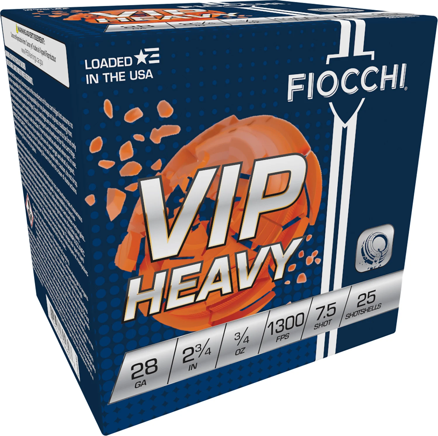 FIOCCHI 28viph75 Exacta Target Vip Heavy 28gauge 2.75" 3/4oz 7.5shot 25 Per Box/10 Case