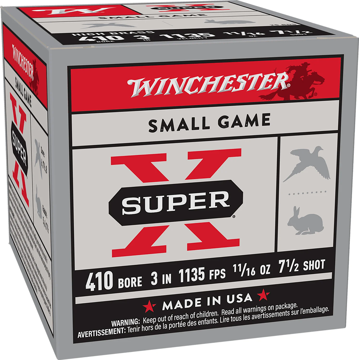 WINCHESTER Ammo X4137 Super X Heavy Game Load High Brass 410gauge 3" 11/16oz 7.5shot 25 Per Box/10 Case