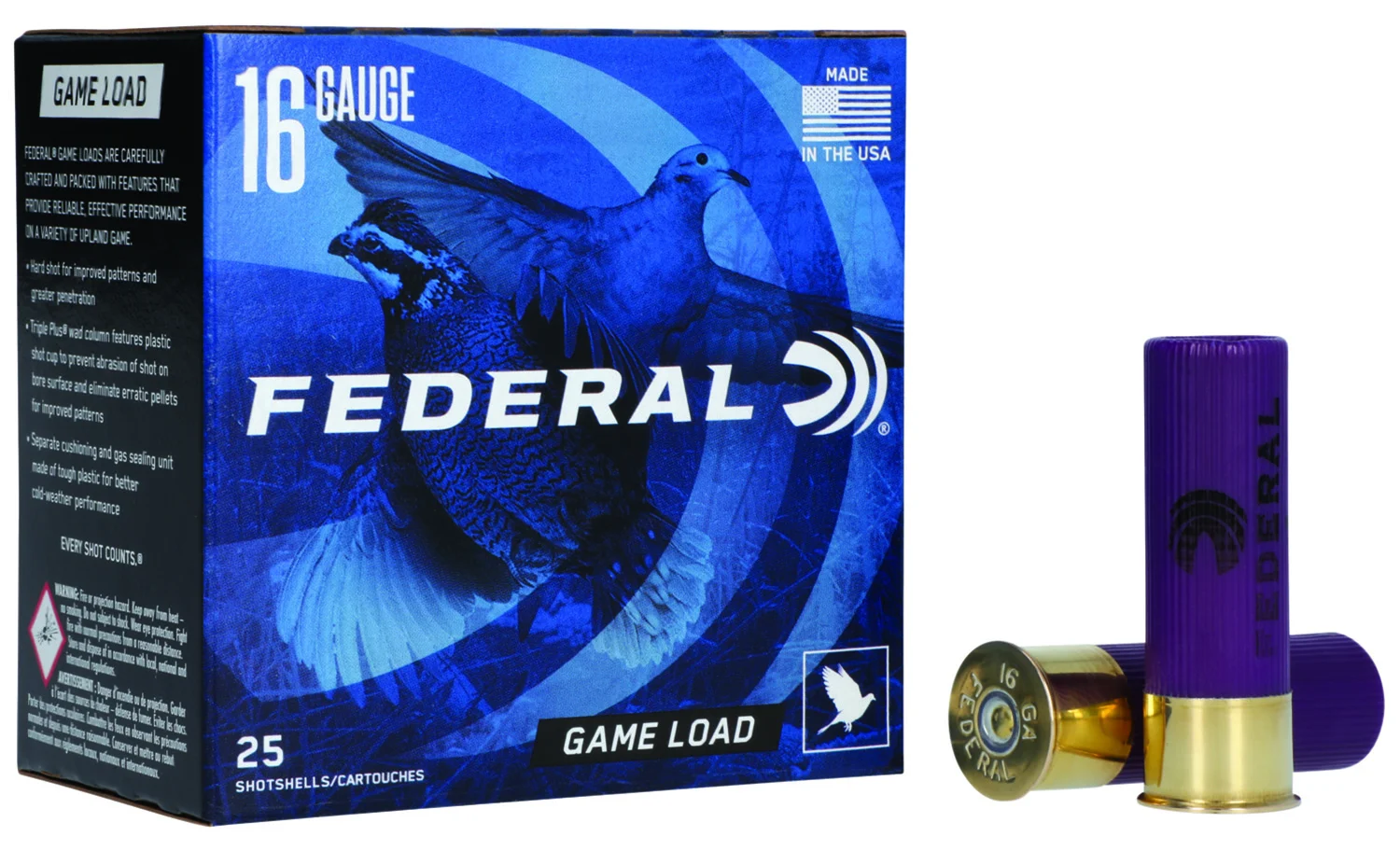 FEDERAL H16075 Game-shok Upland 16gauge 2.75" 1oz 7.5shot 25 Per Box/10 Case