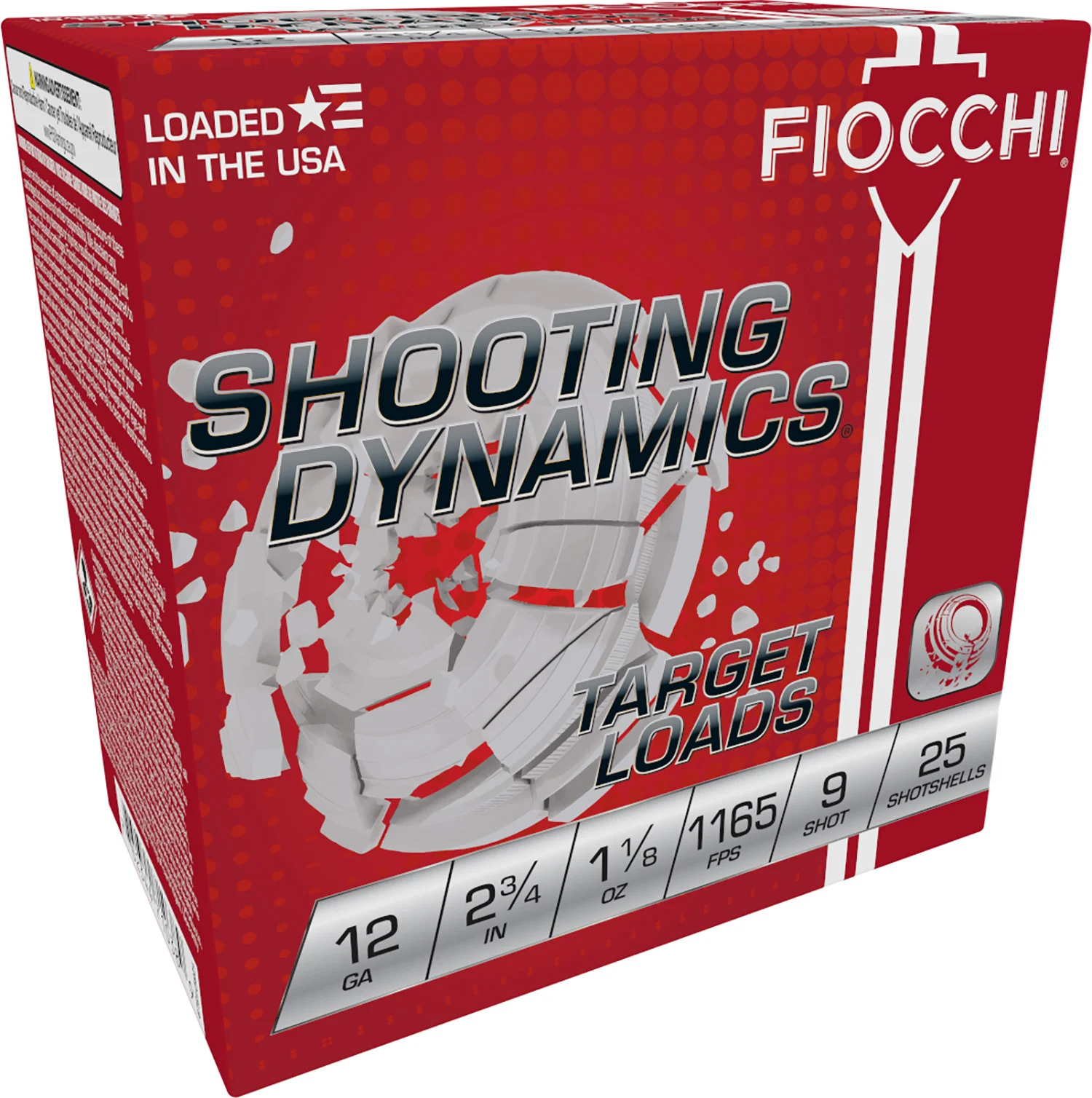 FIOCCHI 12sd18l9 Shooting Dynamics Target 12gauge 2.75" 1 1/8oz 9shot 25 Per Box/10 Case