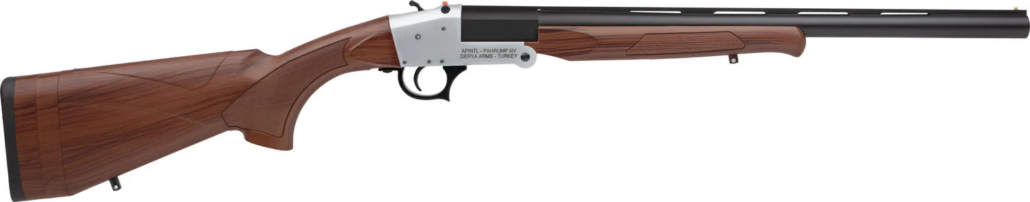 ROCK Island Tk113 Traditional Single Shot 12 Gauge With 20" Black Parkerized Barrel, 3" Chamber, 1rd Capacity, Silver Anodized Metal Finish & Woodgrain Synthetic Stock Right Hand (full Size)