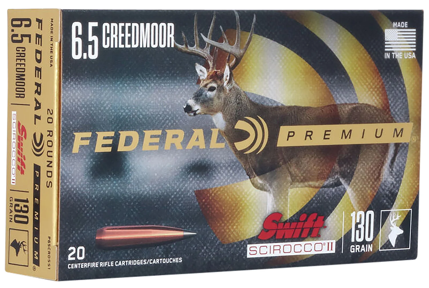 Federal 6.5 Creedmoor 130gr BONDED Brass – 20rd