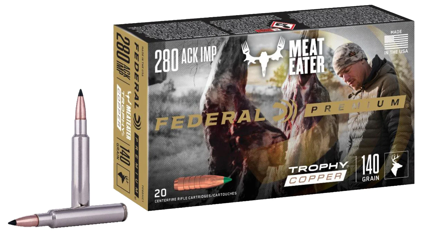 Federal .280 Ackley Improved 140gr Nickel-Plated Brass – 20rd