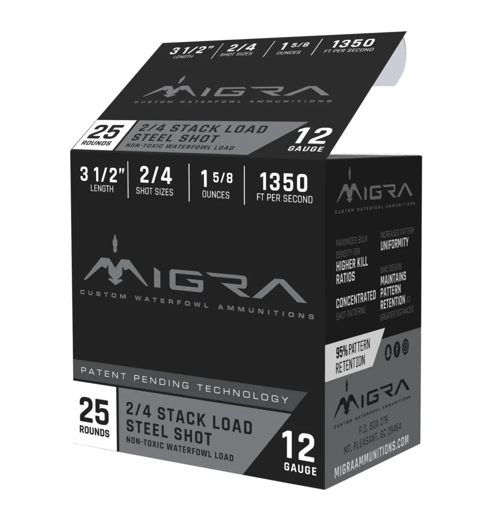 Migra Ammunitions M12LS24 Combinational  12 Gauge 3.50" 1 5/8 oz 2, 4 Shot 25 Per Box/10 Cs