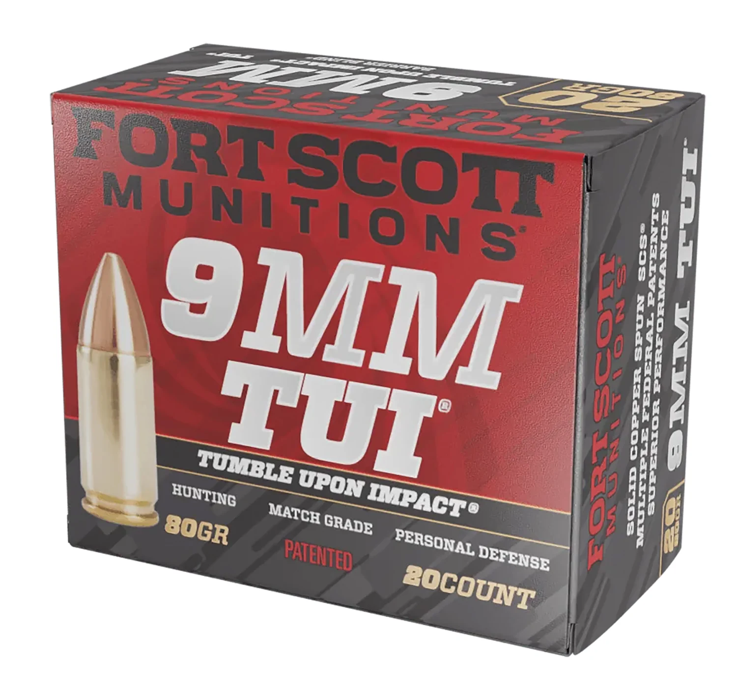 Fort-Scott 9mm Luger 80gr Brass – 20rd