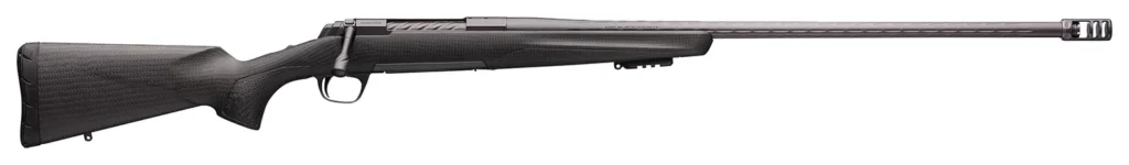Browning 035543297 X-Bolt Pro Long Range 300 PRC 3+1 26" Skip Fluted Heavy Barrel, Recoil Hawg Muzzle Brake, Spiral Fluted Bolt, Carbon Gray Elite Cerakote, Natural Carbon Fiber Stock