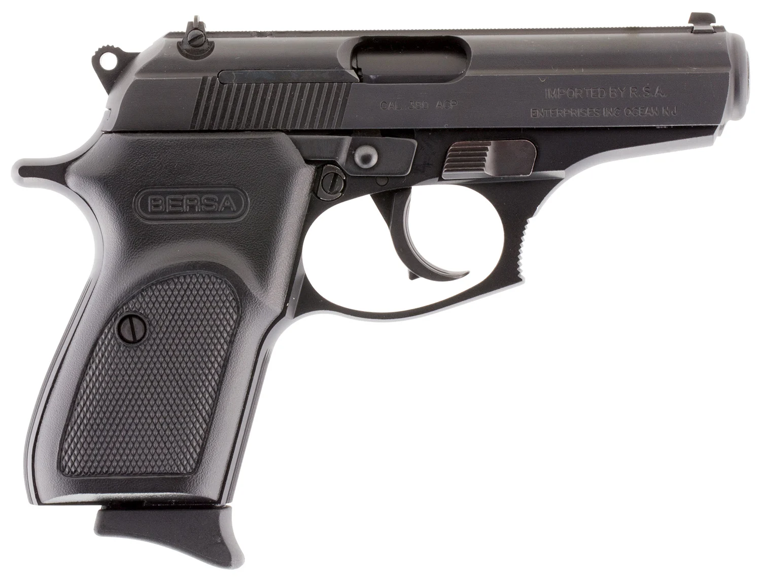 Bersa T380M8 Thunder Micro-Compact Frame 380 ACP 8+1, 3.50" Black Steel Barrel, Matte Black Serrated Steel Slide & Aluminum Frame