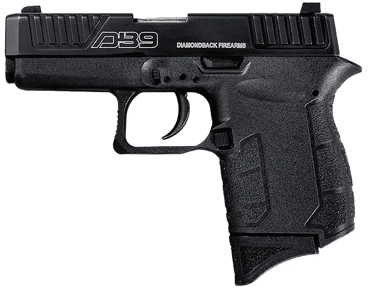 Diamondback DB0200P001 DB9 Gen4 Micro-Compact Frame 9mm Luger 6+1, 3.10" Stainless Steel Barrel, Black Serrated Stainless Steel Slide, Black Polymer Frame w/Beavertail & Grip