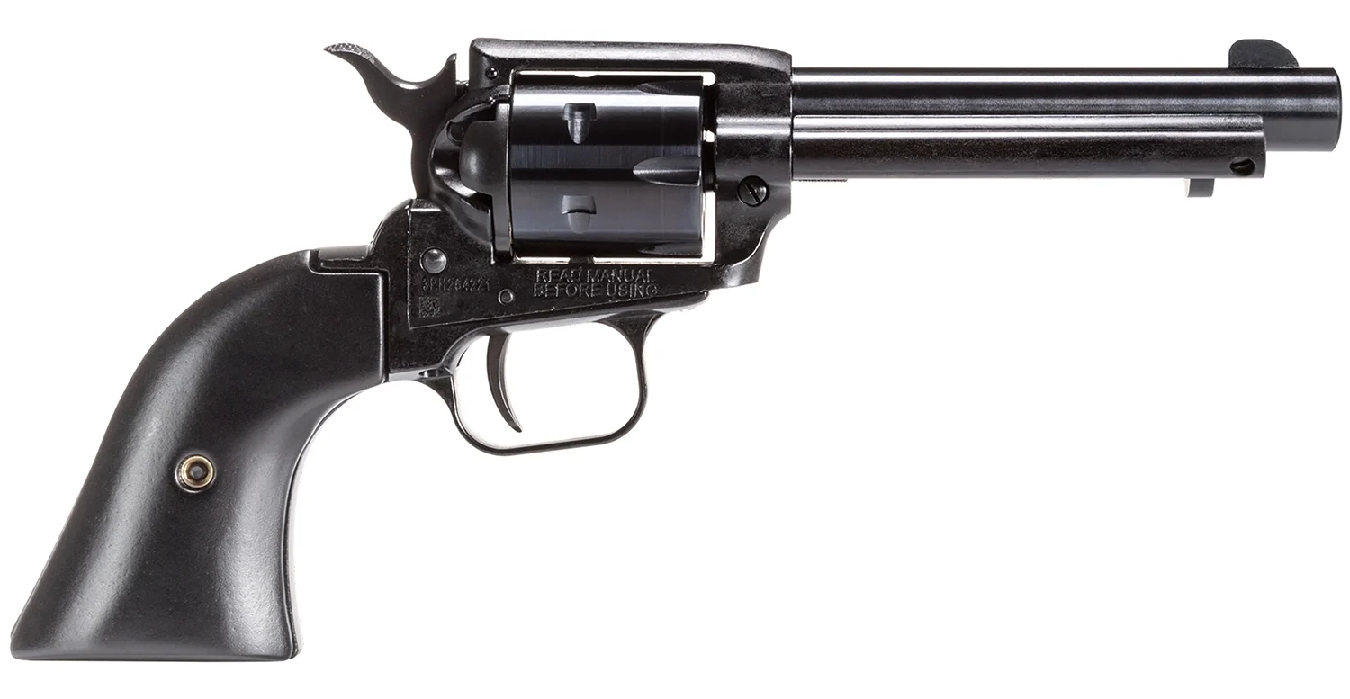 Heritage Mfg RR22B4-BBK Rough Rider 22 LR 6 Shot 4.75" Black Oxide Alloy Steel Barrel, Black Zinc Alloy Frame, Black Oxide Cylinder, Black Laminate Wood Grip