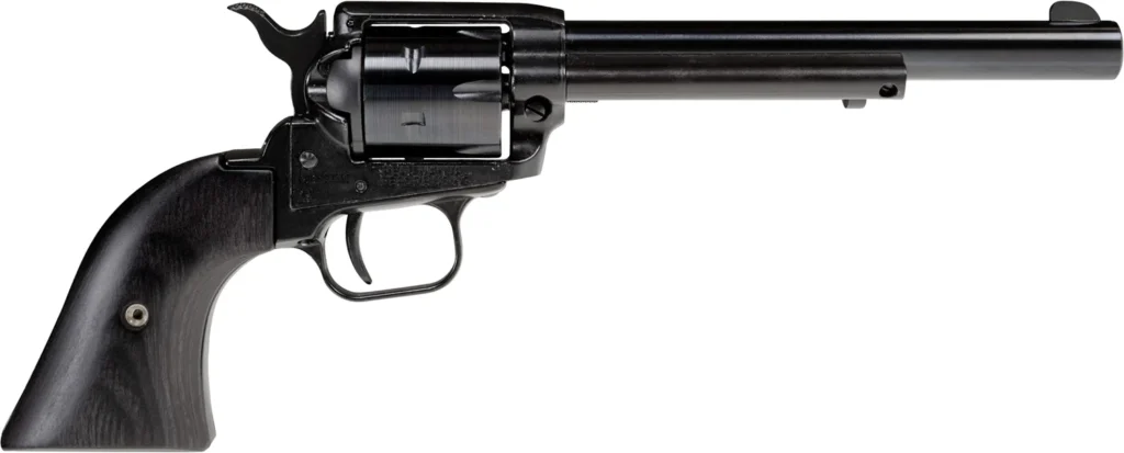 Heritage Mfg RR22B6BBK Rough Rider  22 LR 6 Shot, 6.50" Black Oxide Steel Barrel, Black Steel Frame, Black Oxide Cylinder, Black Laminate Wood Grip, Hammer/Thumb Safety, Exposed Hammer