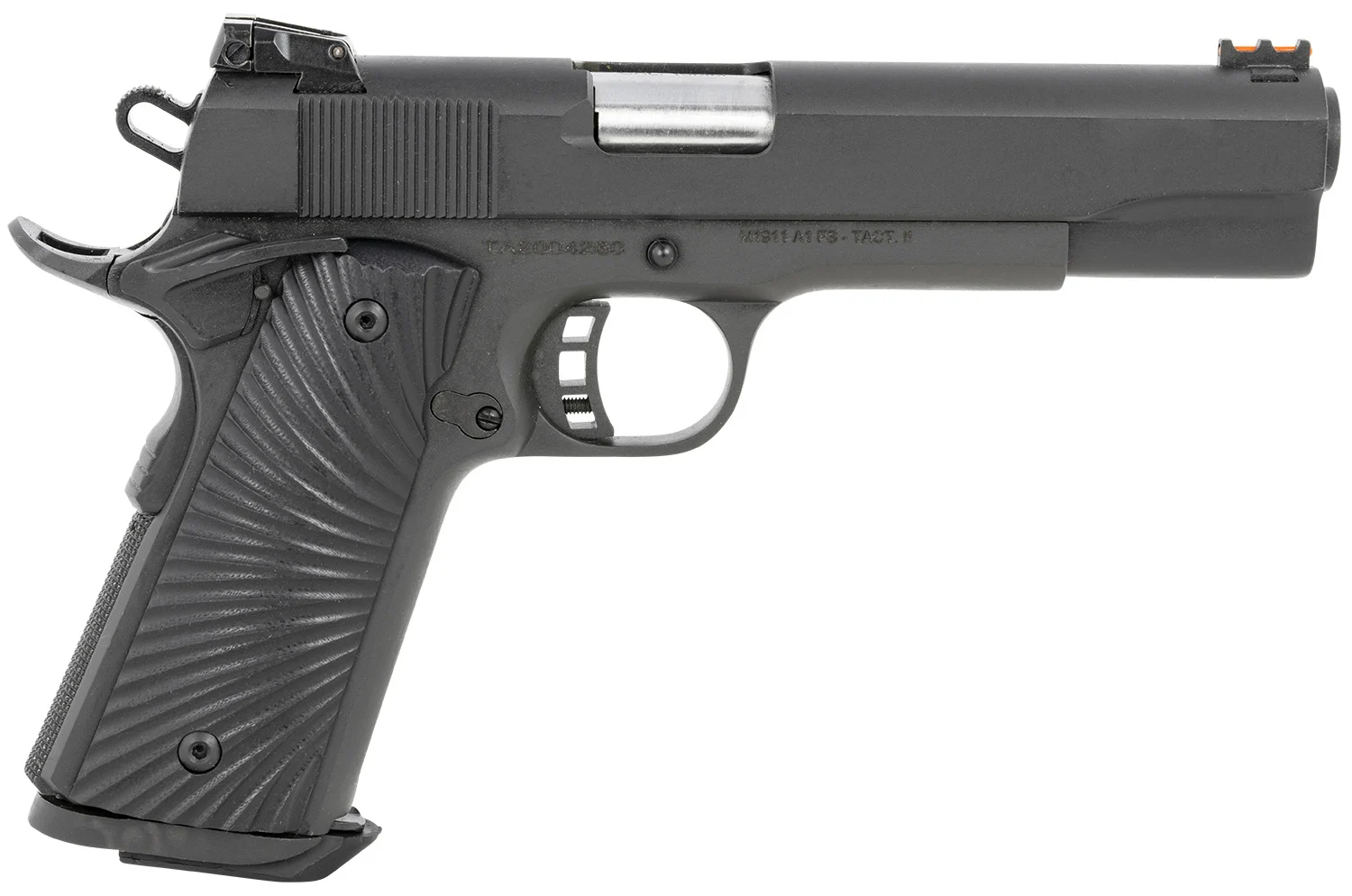 TAYLORS & Company 230056 1911 Tactical Full Size 10mm Auto 8+1, 5" Stainless Steel Barrel, Black Parkerized Serrated Slide, Black Parkerized Steel Frame W/beavertail, Black/gray G10 Grip