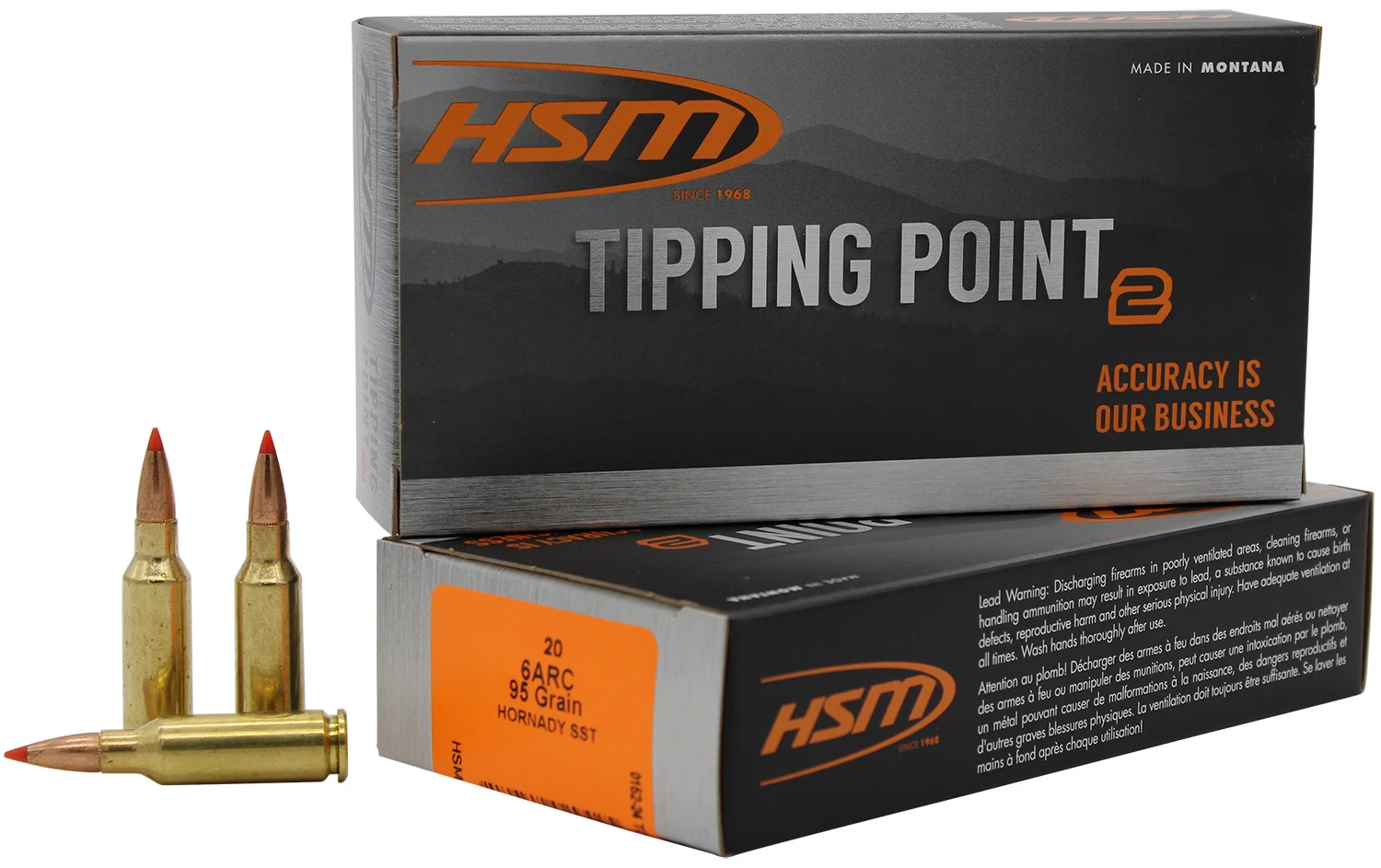 HSM 6mm ARC 95gr SST Brass – 20rd