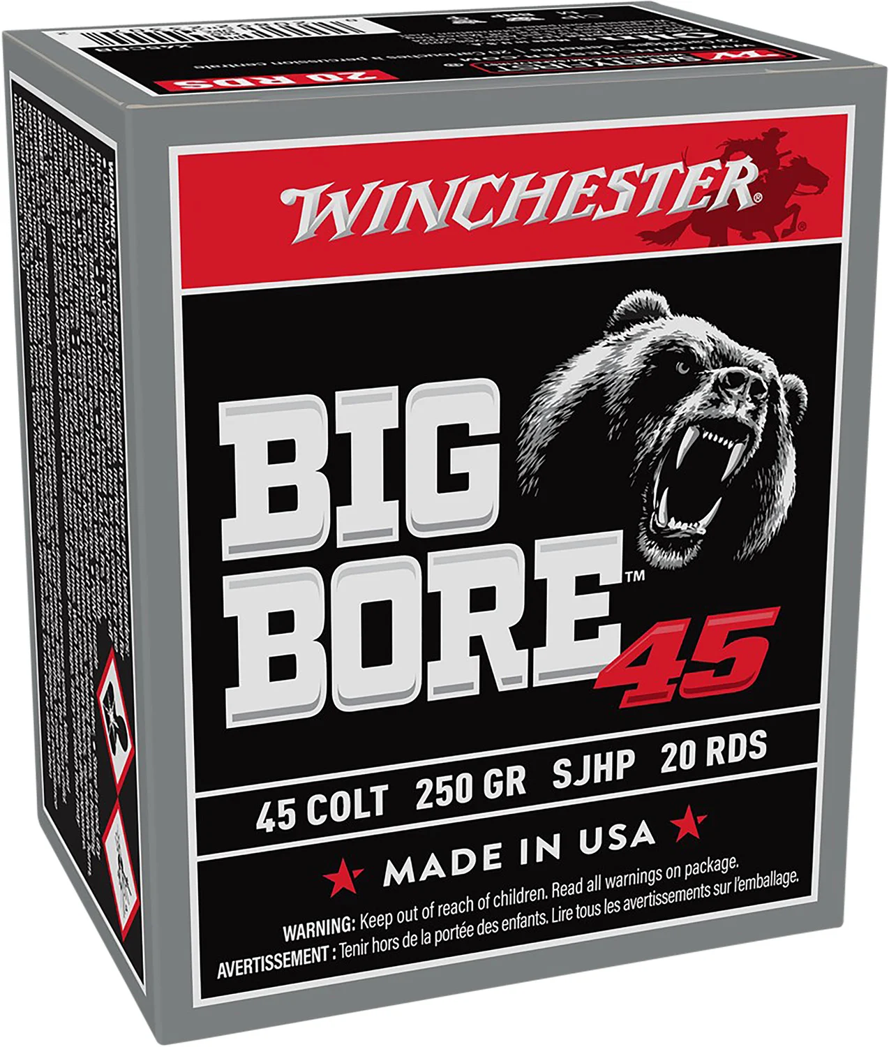 WINCHESTER Ammo X45cbb Big Bore 45colt 250gr Semi Jacketed Hollow Point 20 Per Box/10 Case