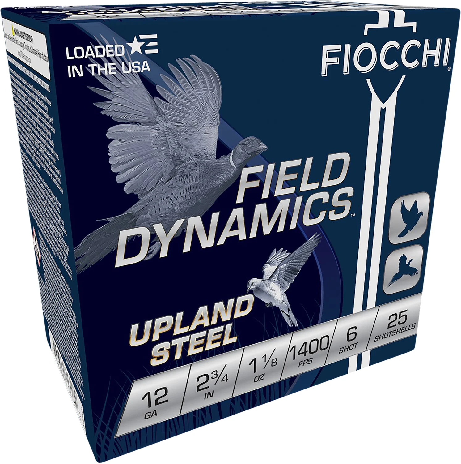 FIOCCHI 12hvst6 Field Dynamics Upland Steel 12gauge 2.75" 1 1/8oz 6shot 25 Per Box/10 Case