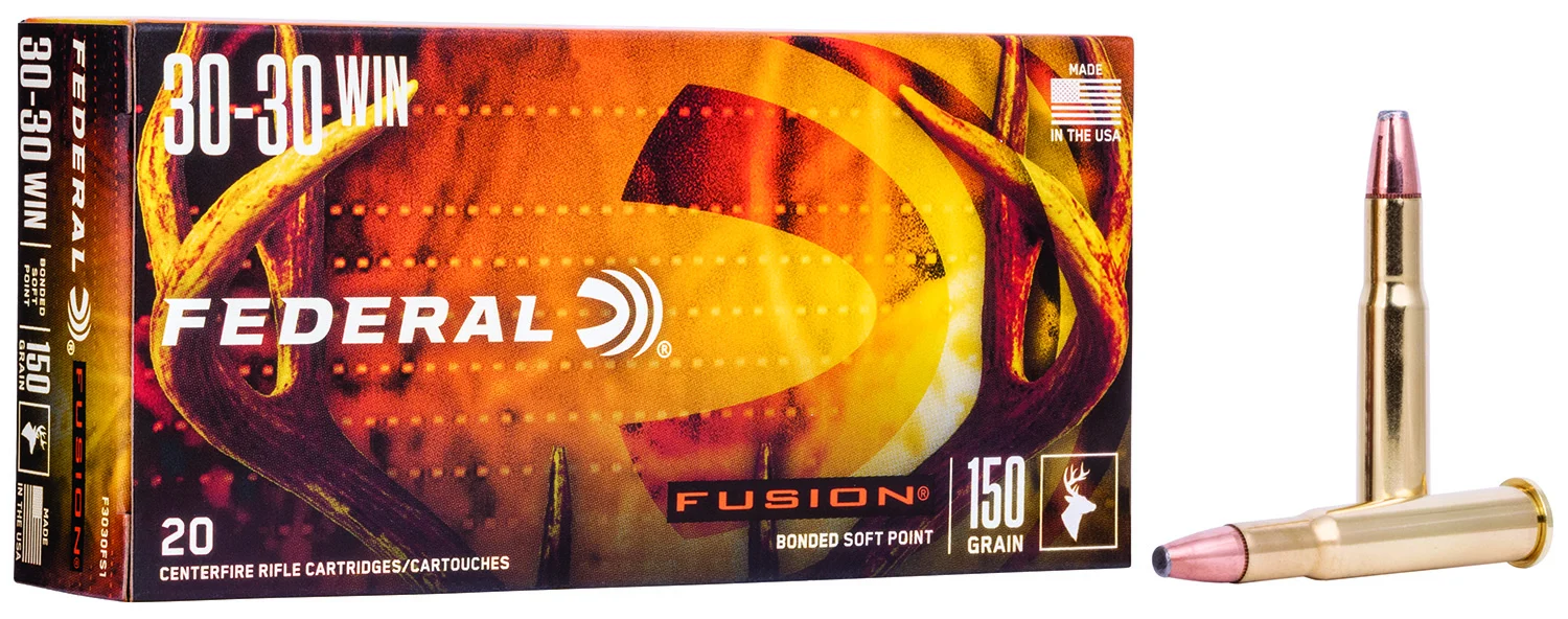FEDERAL F3030fs1 Fusion 30-30win 150gr Bonded Soft Point 20 Per Box/10 Case