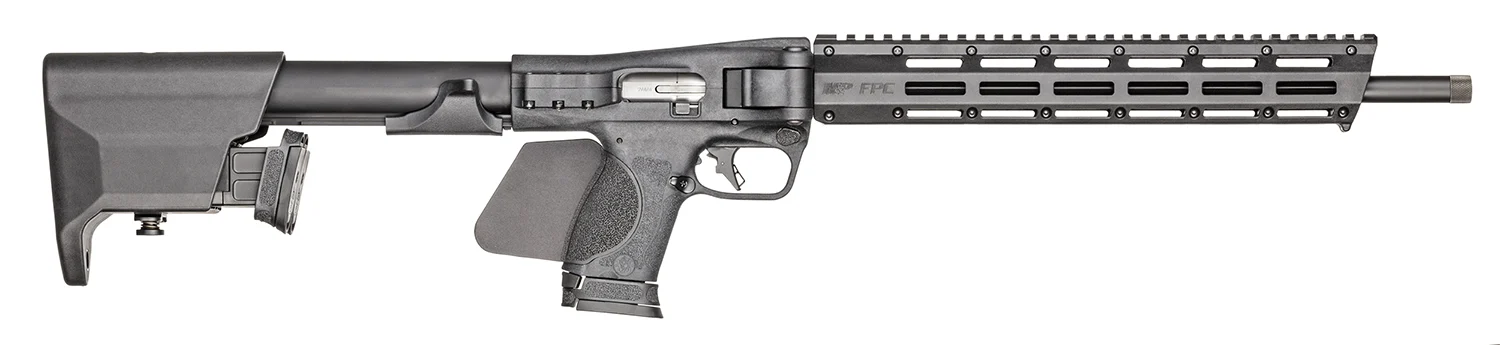 SMITH & Wesson 14142 M&p Fpc *ca Compliant 9mm 10+1 16.25" Black Oxide Steel Barrel Black Anodized Picatinny Rail Aluminum Receiver M-lok Handguard Folding Black Synthetic Stock Black Backstrap Grip