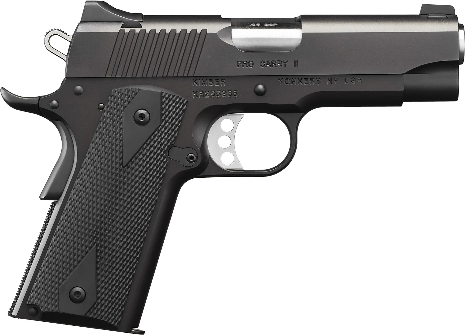 KIMBER Mfg.,inc 3200051ca Pro Pro Carry Ii (ca) 45 Acp 7+1 4" Steel Slide Matte Black/black Synthetic Double Diamond Checkering Grip