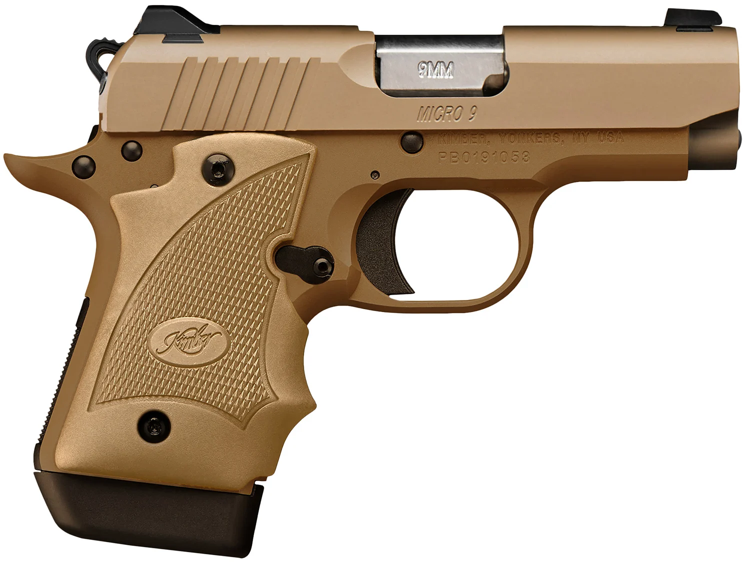 Kimber Mfg.,inc 3300247 Micro 9 MC TP 9mm 7+1 3.15" KimPro Black Stainless Steel Slide KimPro Gray Desert Tan Grip