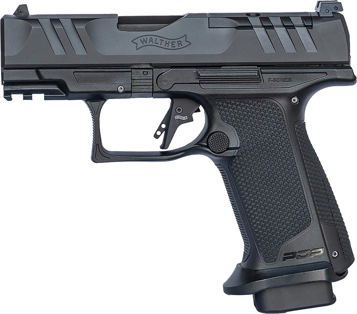 Walther Arms 4796064 PDP F-Series Pro 9mm Luger 10+1 3.50" Black Steel Barrel, Black Serrated/Optic Ready Steel Slide, Black Polymer Frame w/Picatinny Rail, Medium Backstrap Grip
