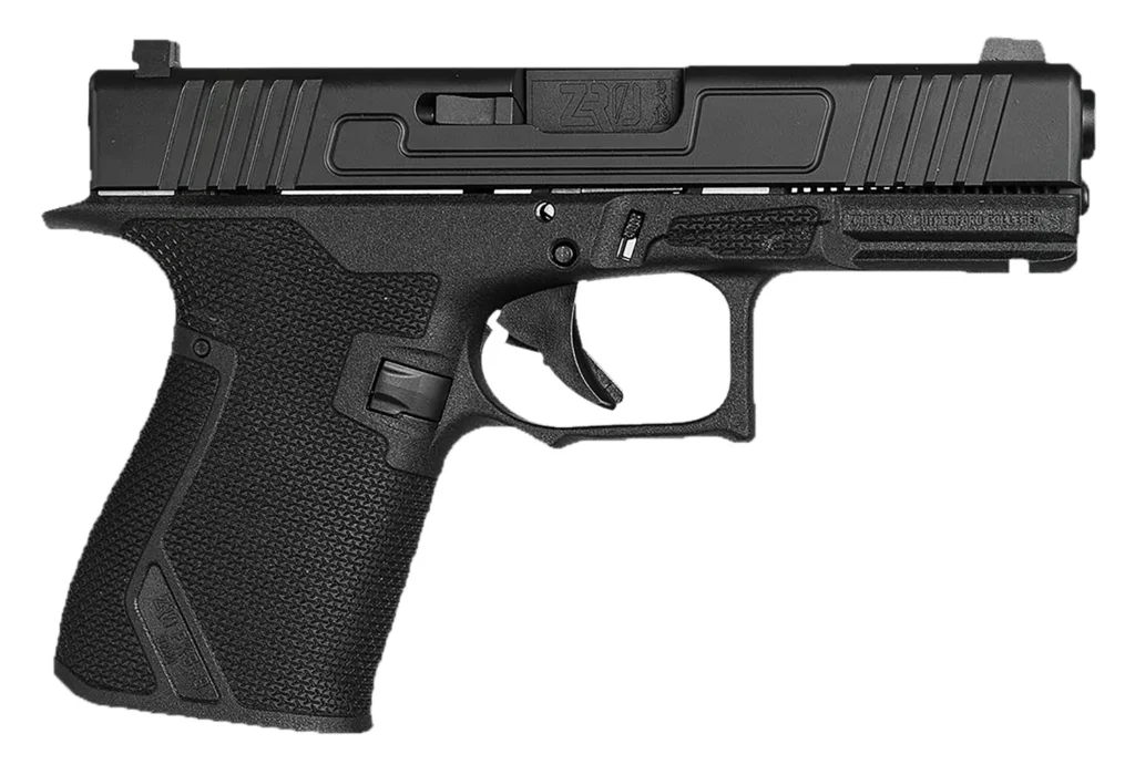 ZRO Delta 755000329990 FKS-9  9mm Luger 15+1 4" Black Nitride Match Grade Barrel, Black Nitride Optic Cut/Serrated Slide, Polymer Frame w/Accessory Rail, Black Polymer Grip, RMR Footprint