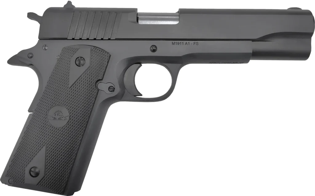 Rock Island 56867 GI  Sports South Exclusive Full Size Frame 10mm Auto 8+1 5" Black Bull Barrel, Black Parkerized Serrated Steel Slide, Black Parkerized Steel Frame w/Beavertail, Black Rubber Grip