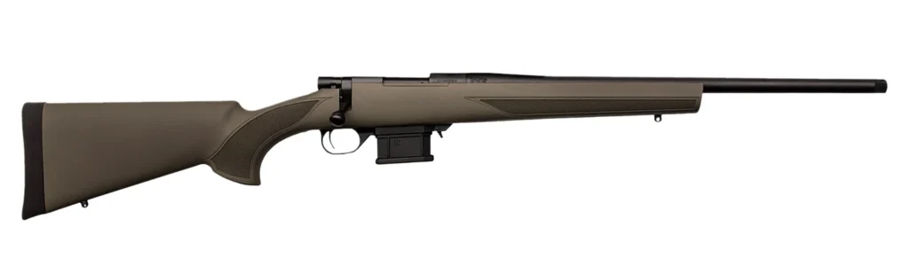 Howa HMACF6ARCGYTH 1500 Mini Action 6mm ARC 20" Black Carbon Fiber Threaded Barrel, Black Drilled & Tapped Steel Receiver, Fixed HTI Green Synthetic Stock