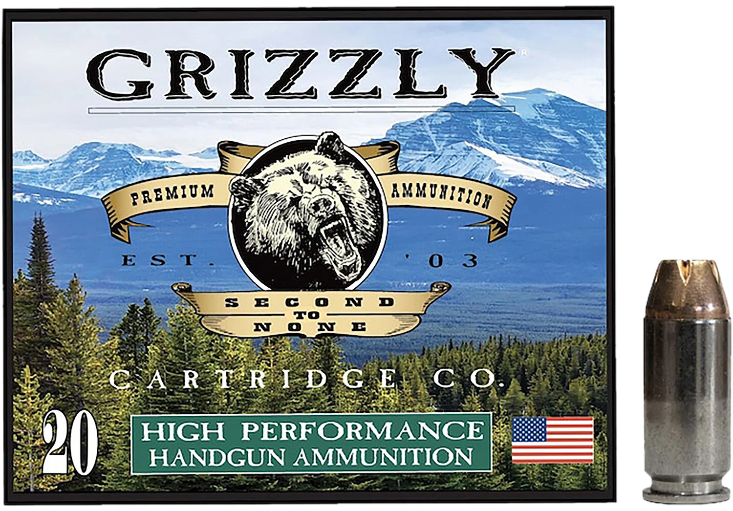 Grizzly-Ammo .40 S&W 180gr JACKETED HOLLOW POINT – 20rd