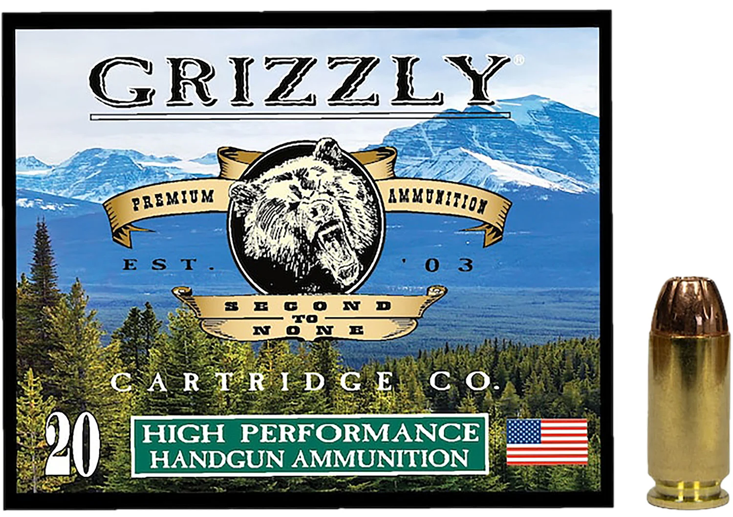 Grizzly-Ammo .40 S&W 200gr JACKETED HOLLOW POINT – 20rd