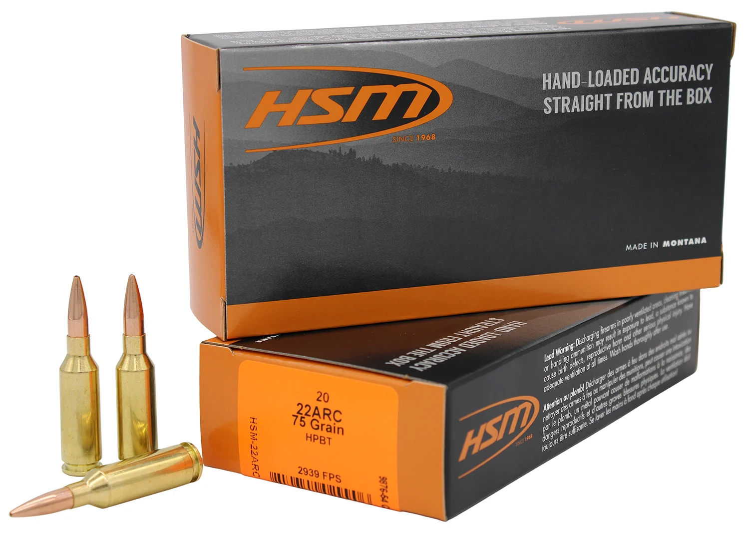 HSM .22 ARC 75gr HOLLOW POINT BOAT TAIL N/A – 20rd