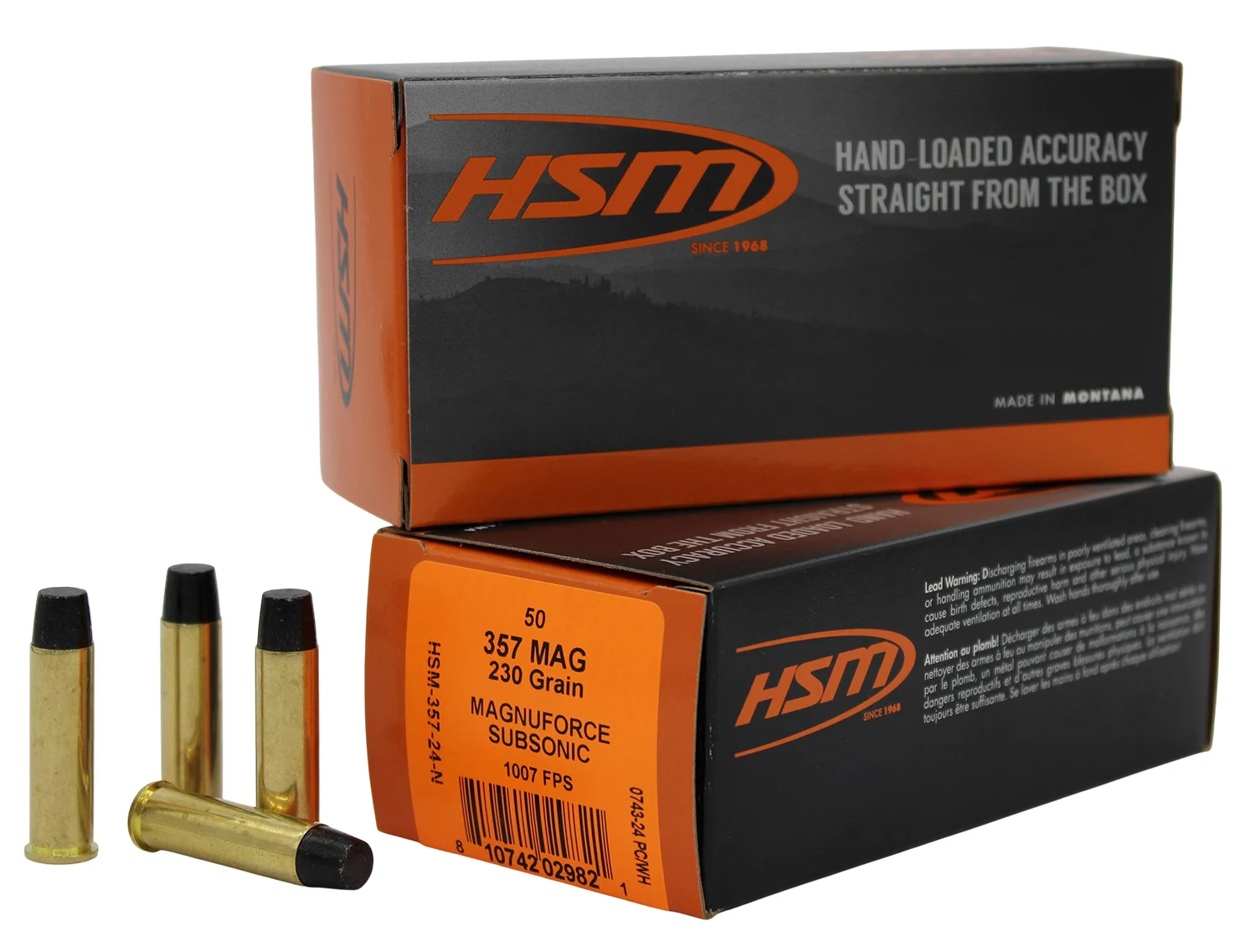 HSM .357 Magnum 230gr SUBSONIC N/A – 50rd