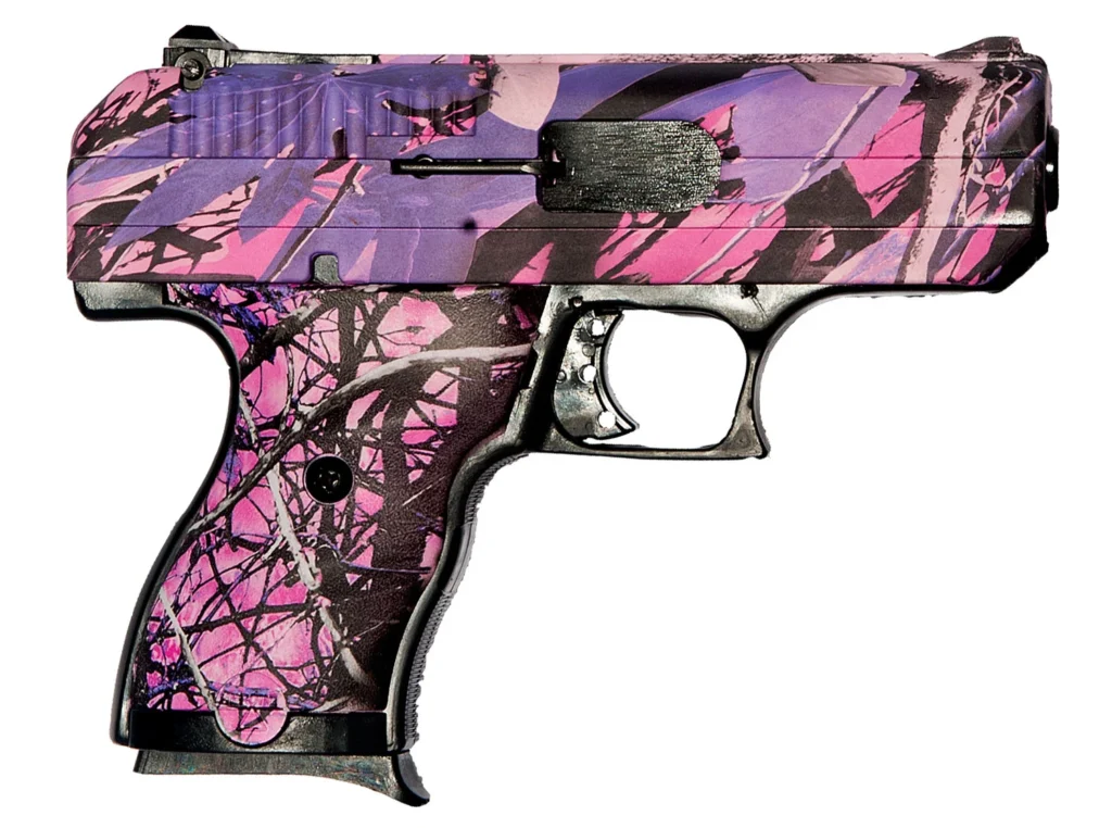 Hi-Point CF380PI CF  380 ACP 8+1, 3.50" Black Steel Barrel, Hydro-Dipped Pink Camo Serrated Steel Slide, Hydro-Dipped Pink Camo Polymer Frame & Grip