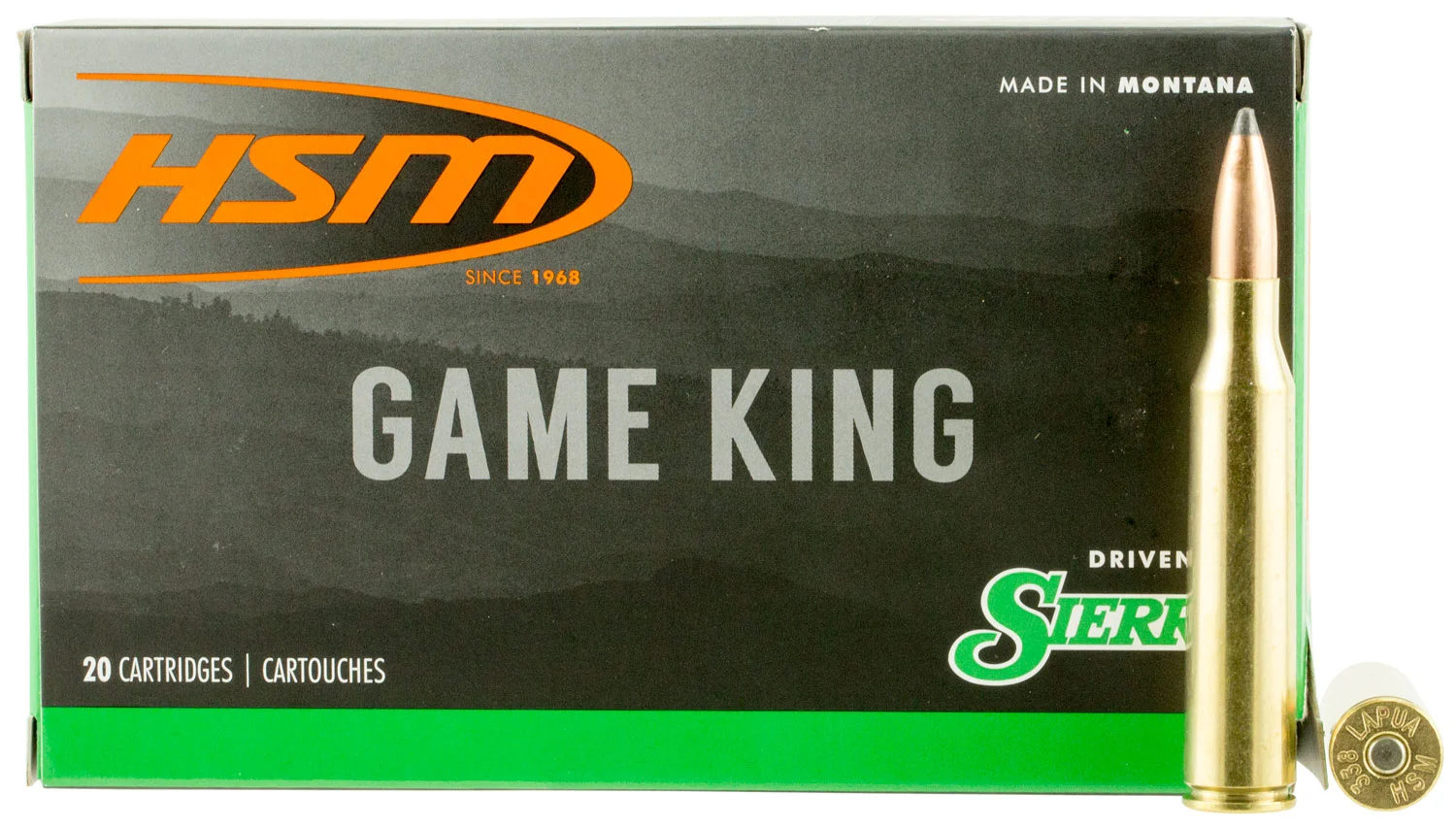 HSM .338 Lapua 215gr GAMEKING Brass – 20rd