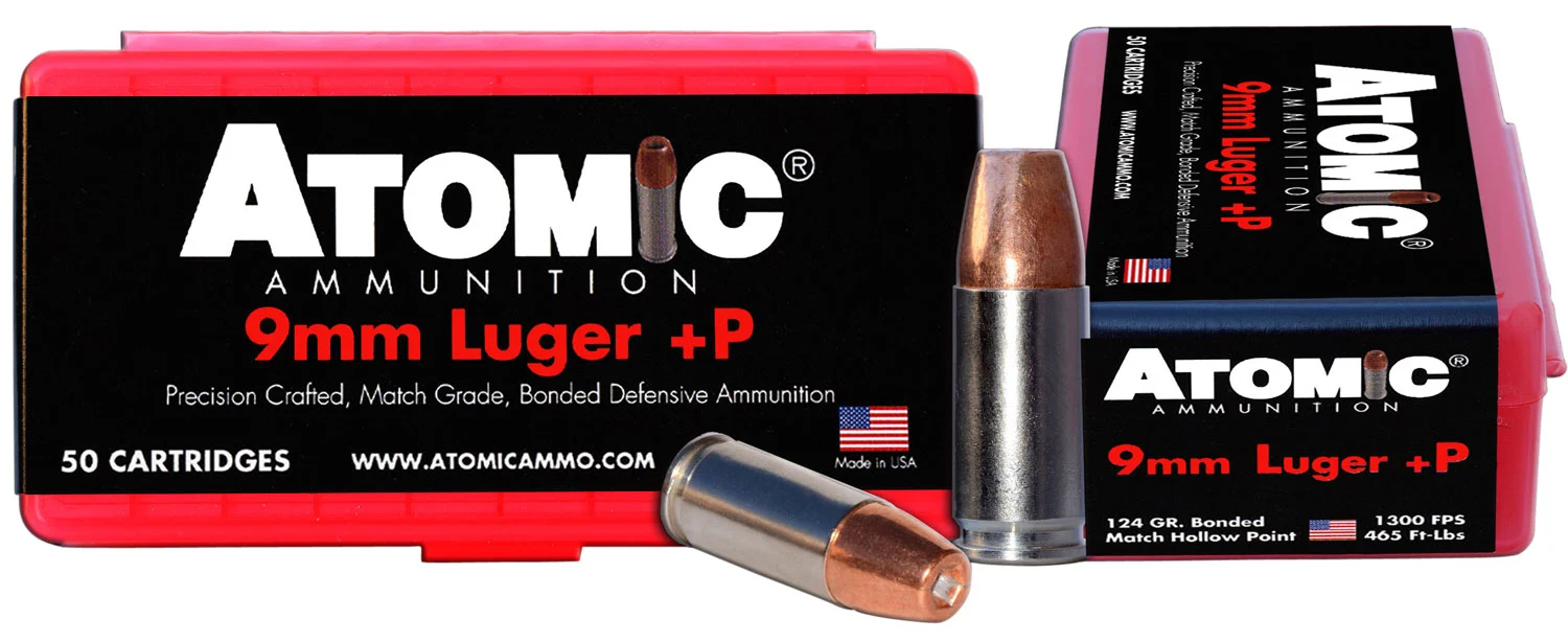 Atomic 9mm Luger 124gr BONDED Brass – 50rd