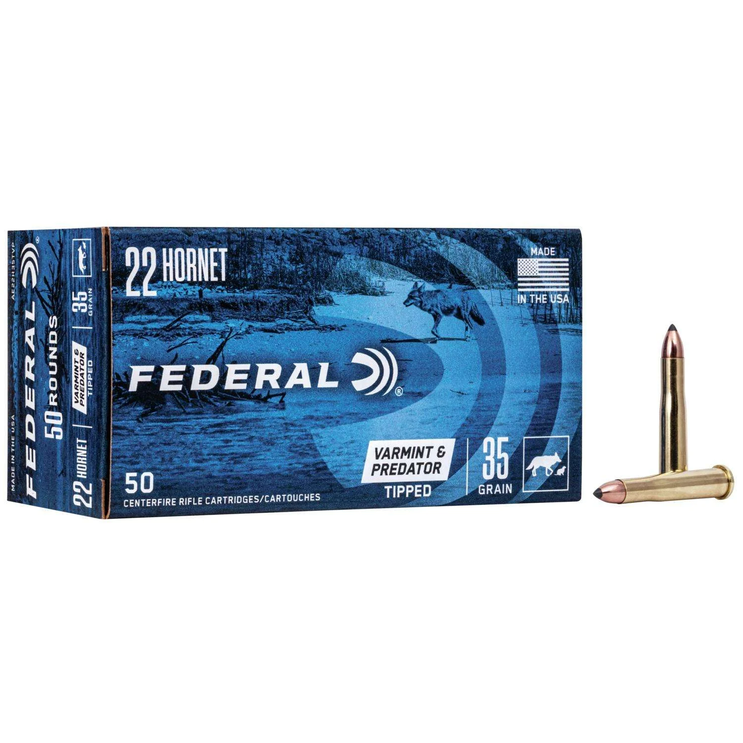 FEDERAL 22 Hornet 35gr Tipped 50 Rd/bx 10 Bx/cs
