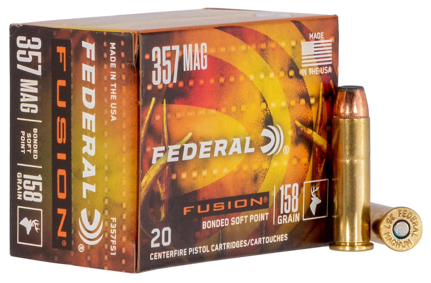 FEDERAL F357fs1 Fusion Handgun 357mag 158gr Fusion Soft Point 20 Per Box/10 Case