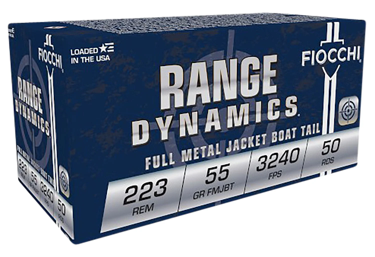 FIOCCHI 223a Range Dynamics 223rem 55gr Full Metal Jacket Boat Tail 50 Per Box/20 Case
