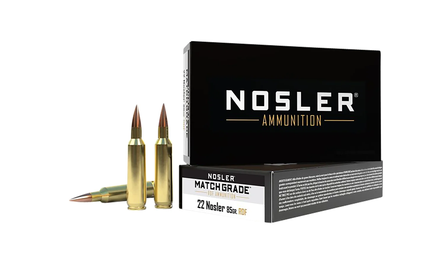 NOSLER 60162 Match Grade Rdf 22nosler 85gr Rdf Hollow Point Boat Tail 20 Per Box/10 Case