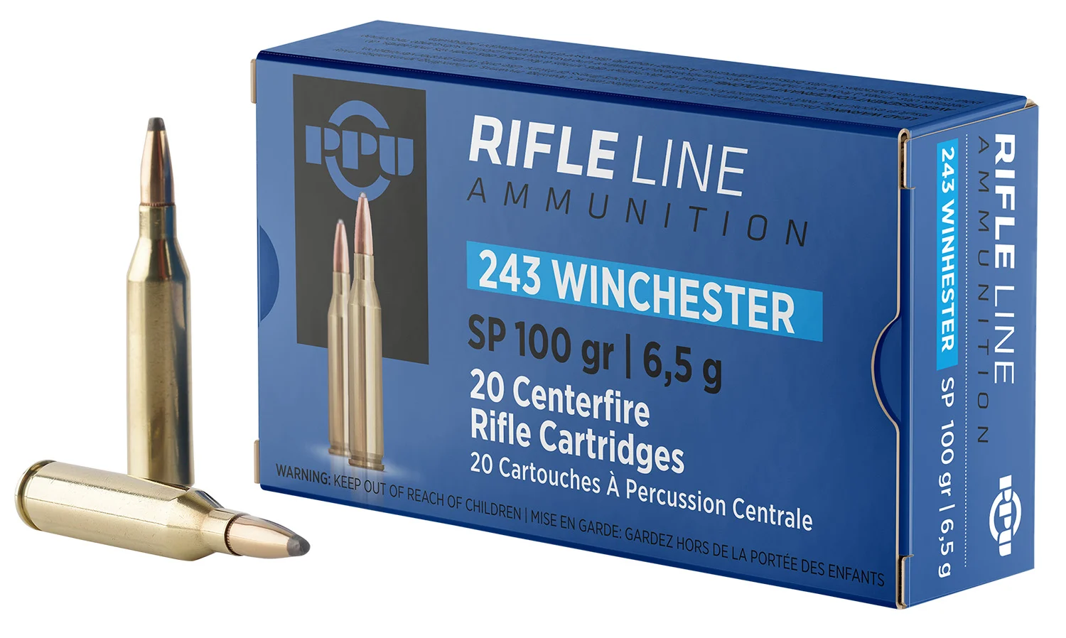 PPU Pp2432 Standard Rifle 243win 100gr Soft Point 20 Per Box/10 Case