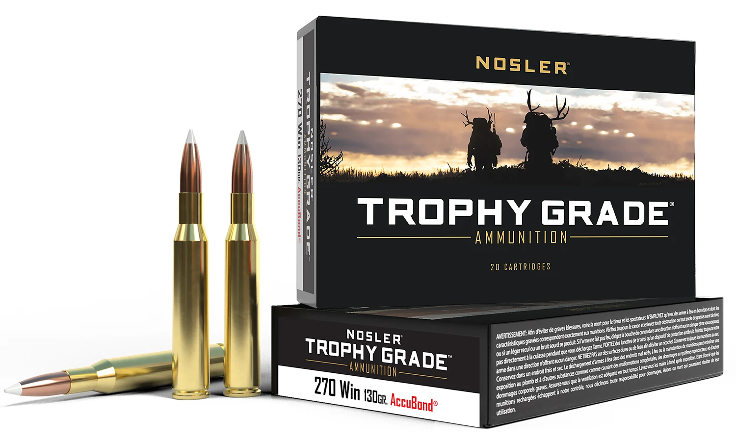 Nosler .270 Winchester 130gr ACCUBOND Brass – 20rd