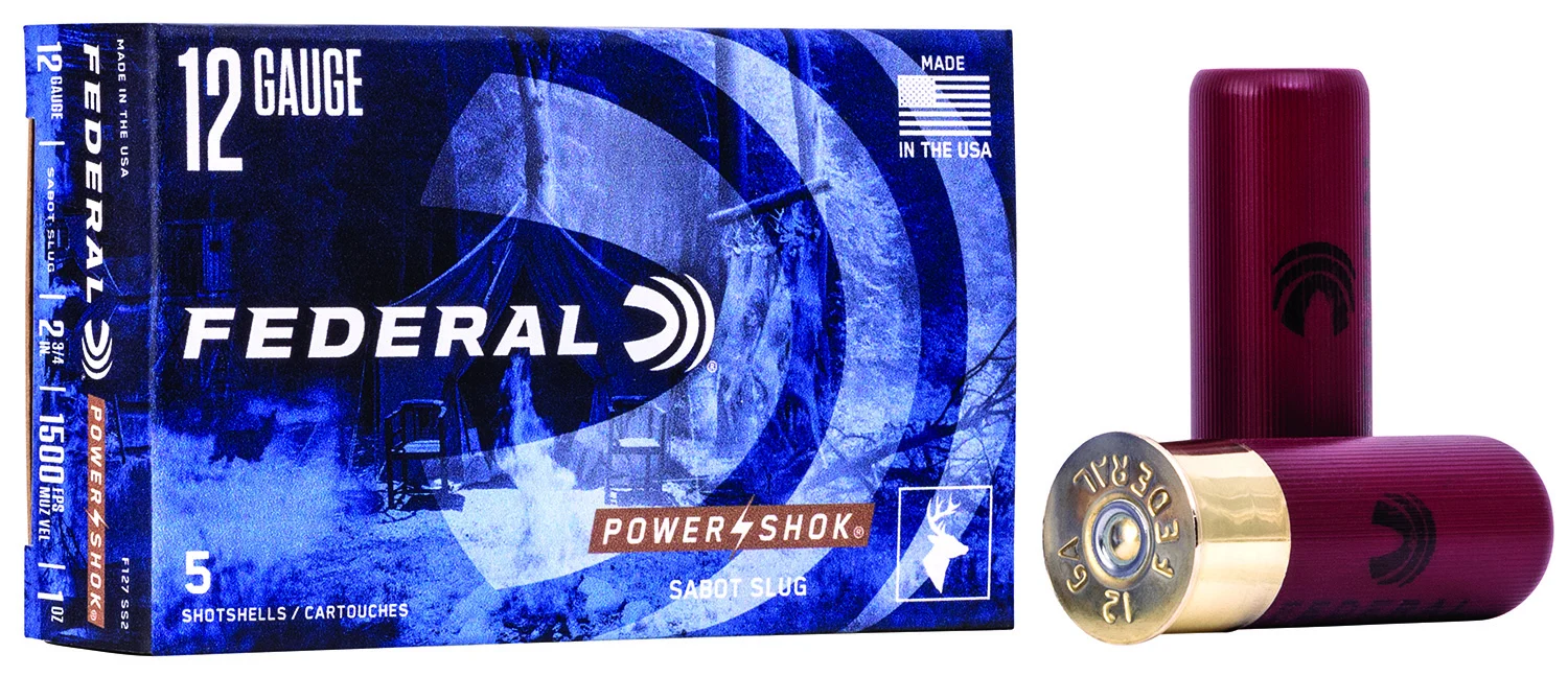 FEDERAL F127ss2 Power-shok Shotshell 12gauge 2.75" 1oz Sabotslug Shot 5 Per Box/50 Case