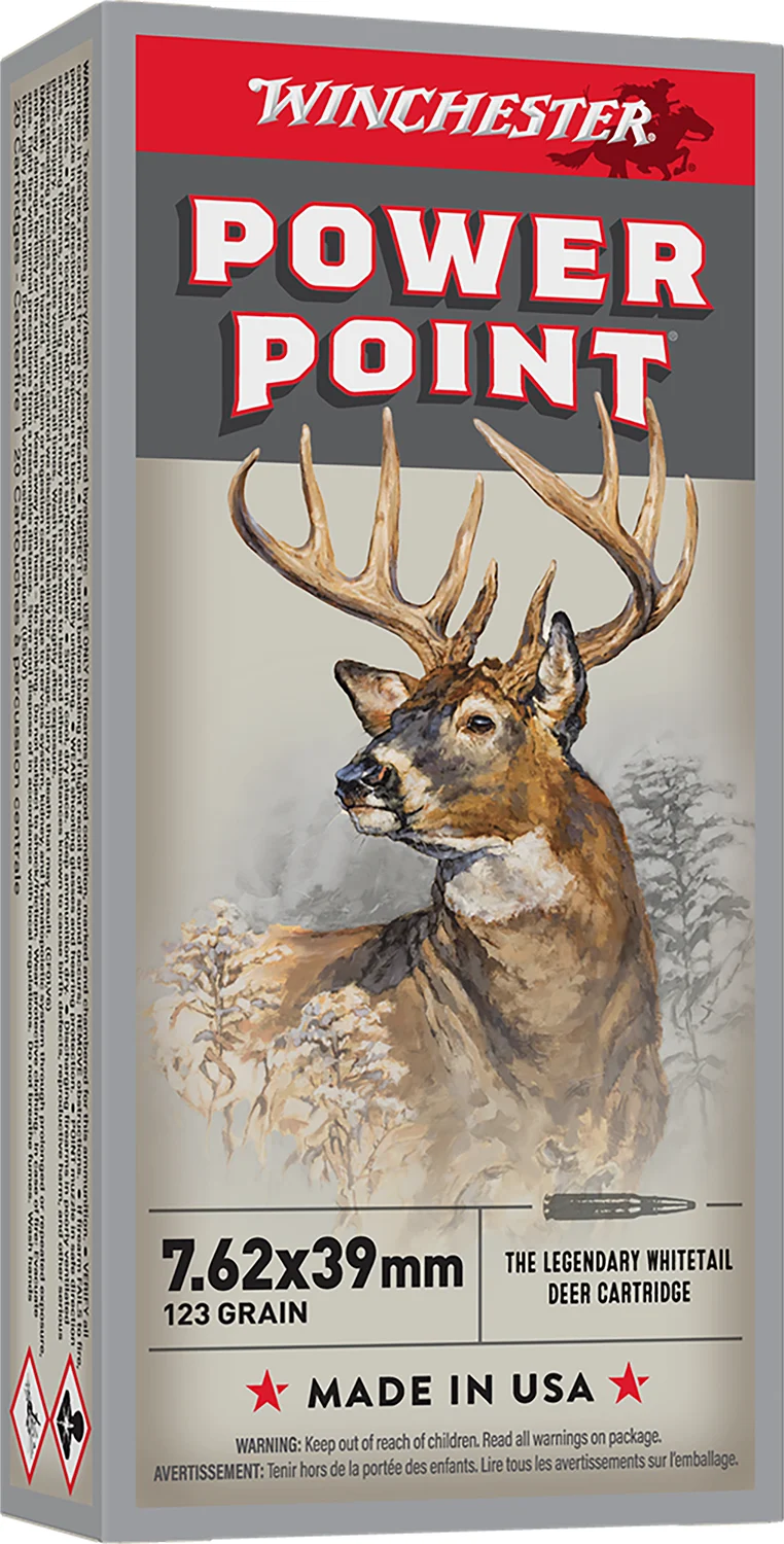 WINCHESTER Ammo X76239 Power-point 7.62x39mm 123gr 20 Per Box/10 Case
