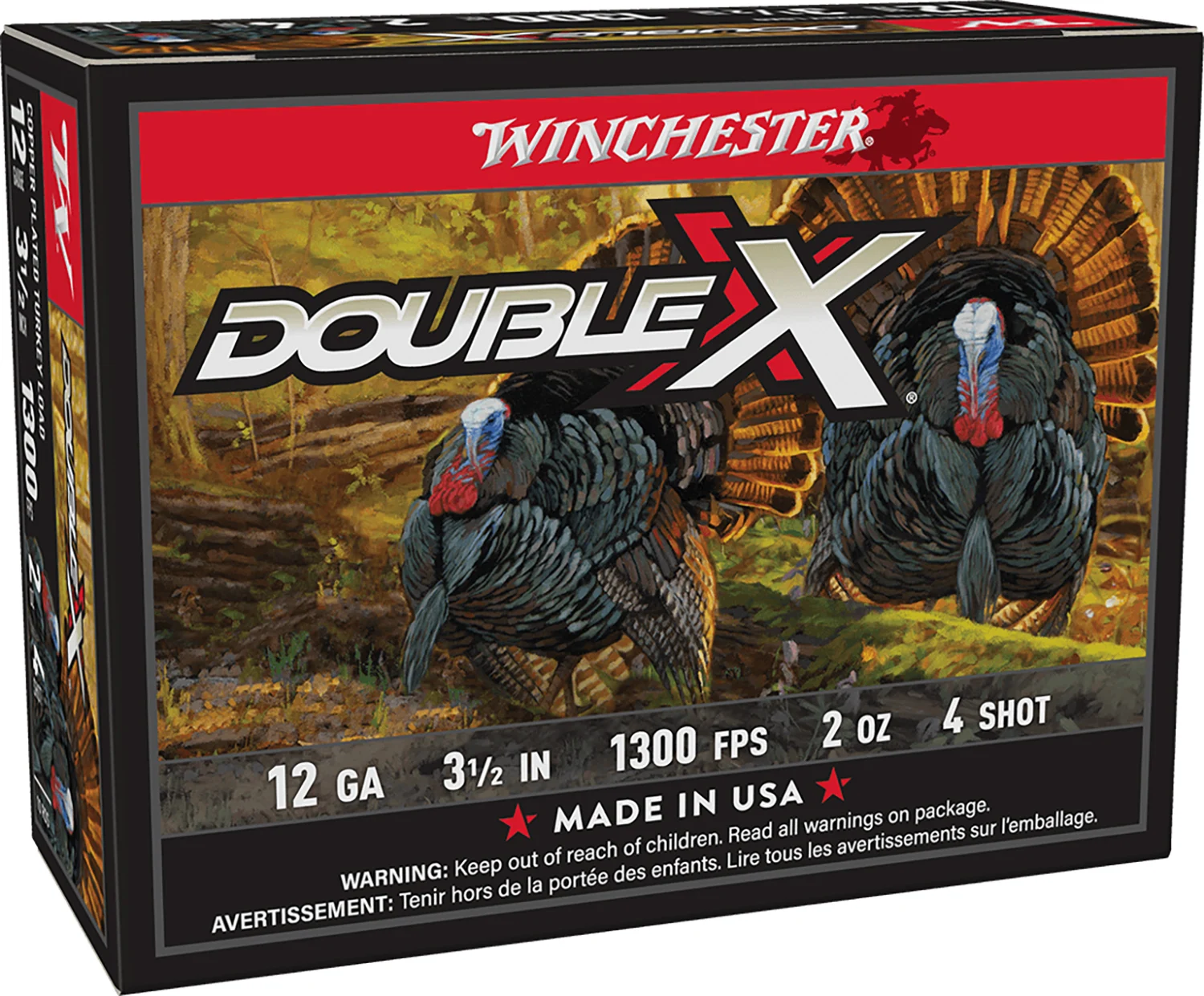WINCHESTER Ammo Sth12354 Double X High Velocity Turkey 12gauge 3.50" 2oz 4shot 10 Per Box/10 Case