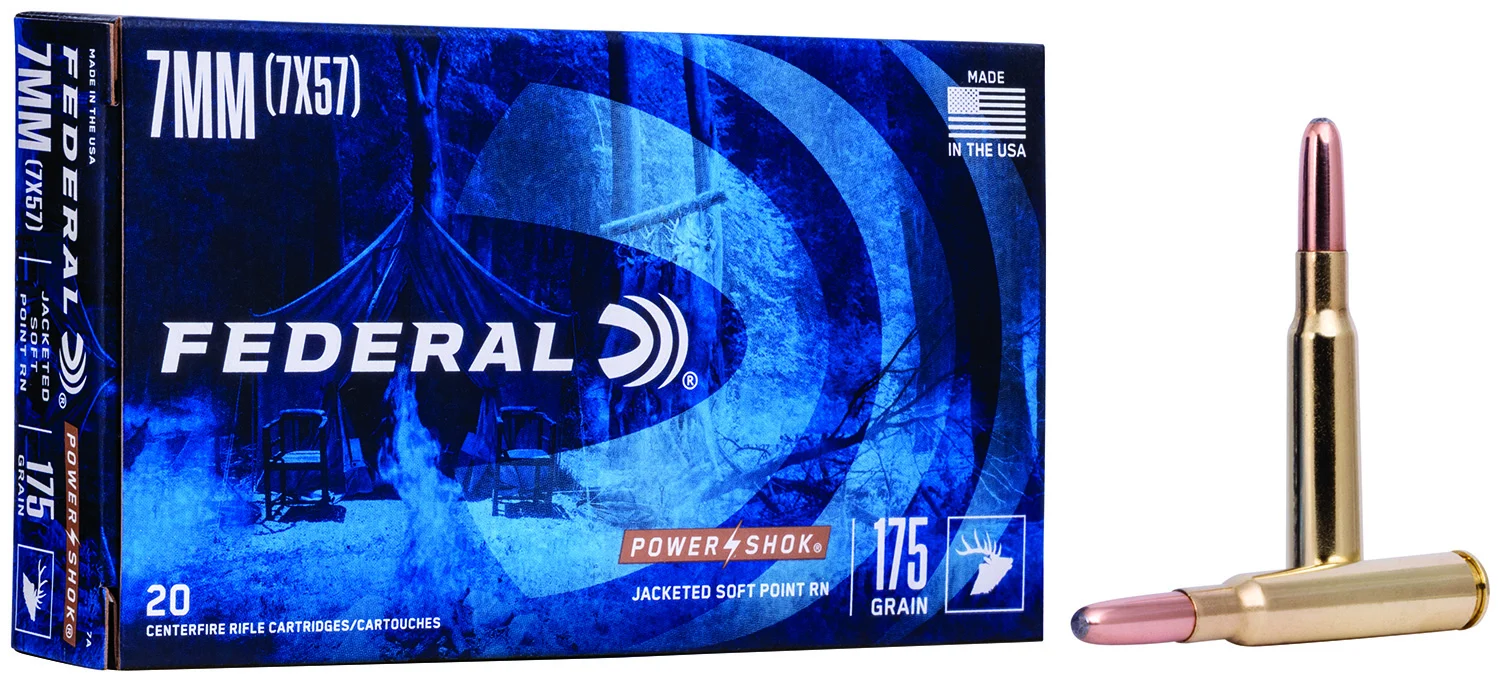 FEDERAL 7a Power-shok 7mmmauser 175gr Jacketed Soft Point 20 Per Box/10 Case