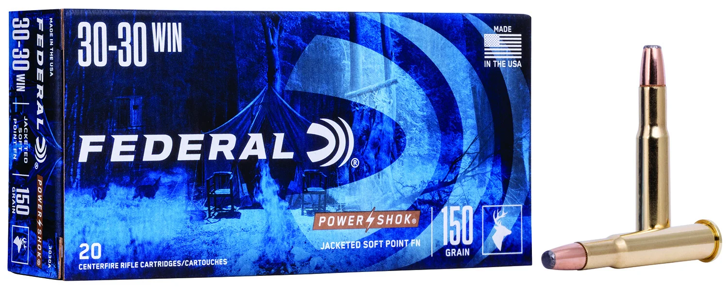 FEDERAL 3030a Power-shok 30-30win 150gr Jacketed Soft Point 20 Per Box/10 Case