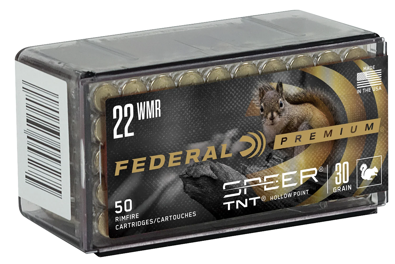 FEDERAL P765 Premium Varmint & Predator 22wmr 30gr Speer Tnt Hollow Point 50 Per Box/60 Case
